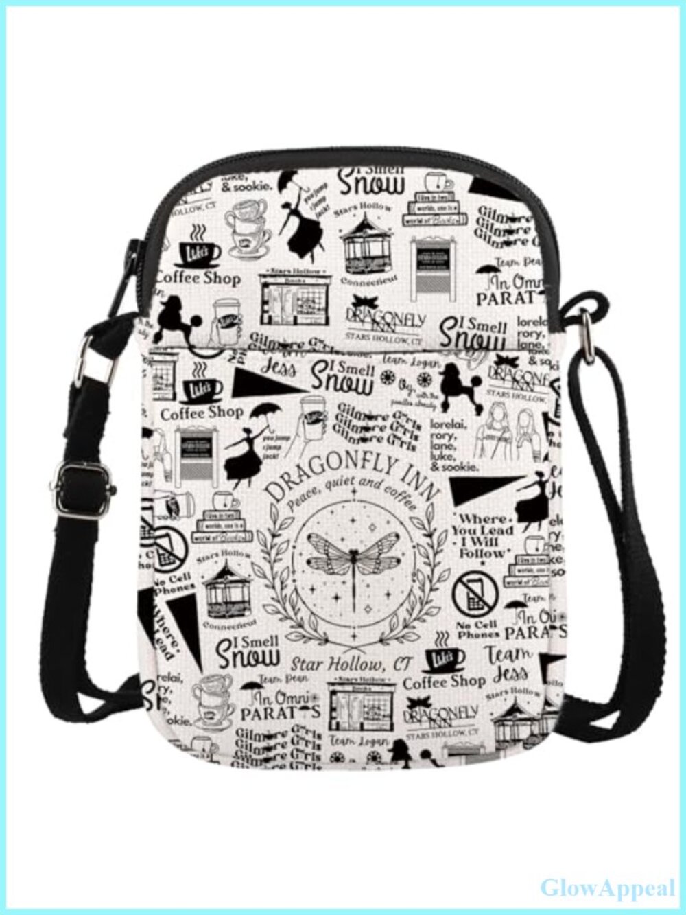 Canvas Crossbody Bag Dragonfly Inn Stars Hollow TV Show Fan Gift